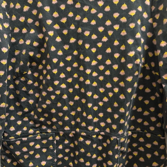 Boden Amber  Corduroy Dress Green Floral Size 12 R Knee Length Pockets Floral - Picture 3 of 6